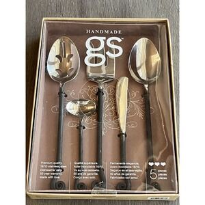 Gourmet Settings 18/8 Stainless Treble Clef 5pc Serving Hostess Set New In Box